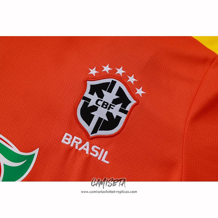 Chandal del Brasil 2025-2026 Manga Corta Naranja - Pantalon Corto